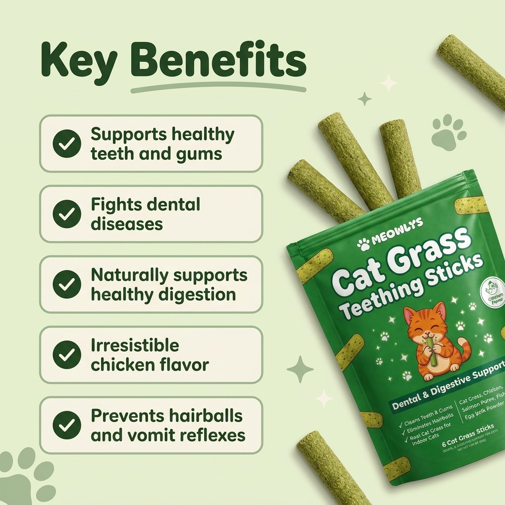 Cat Grass Teething Sticks [Free Today]