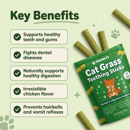 Cat Grass Teething Sticks [Free Today]